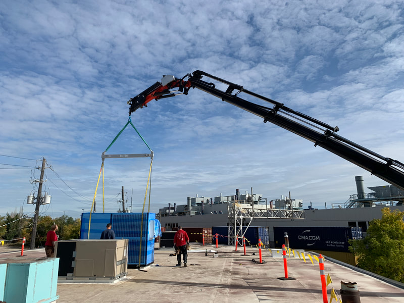 Crane with fast set up to lift your HVAC unit.